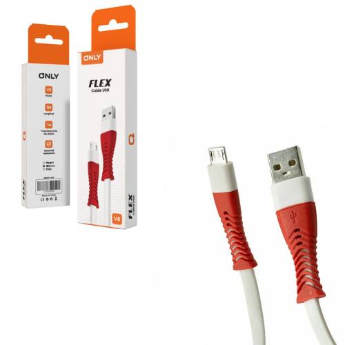 CABLE USB A MICRO USB-c 1 METROS FLEX BLANCO dash